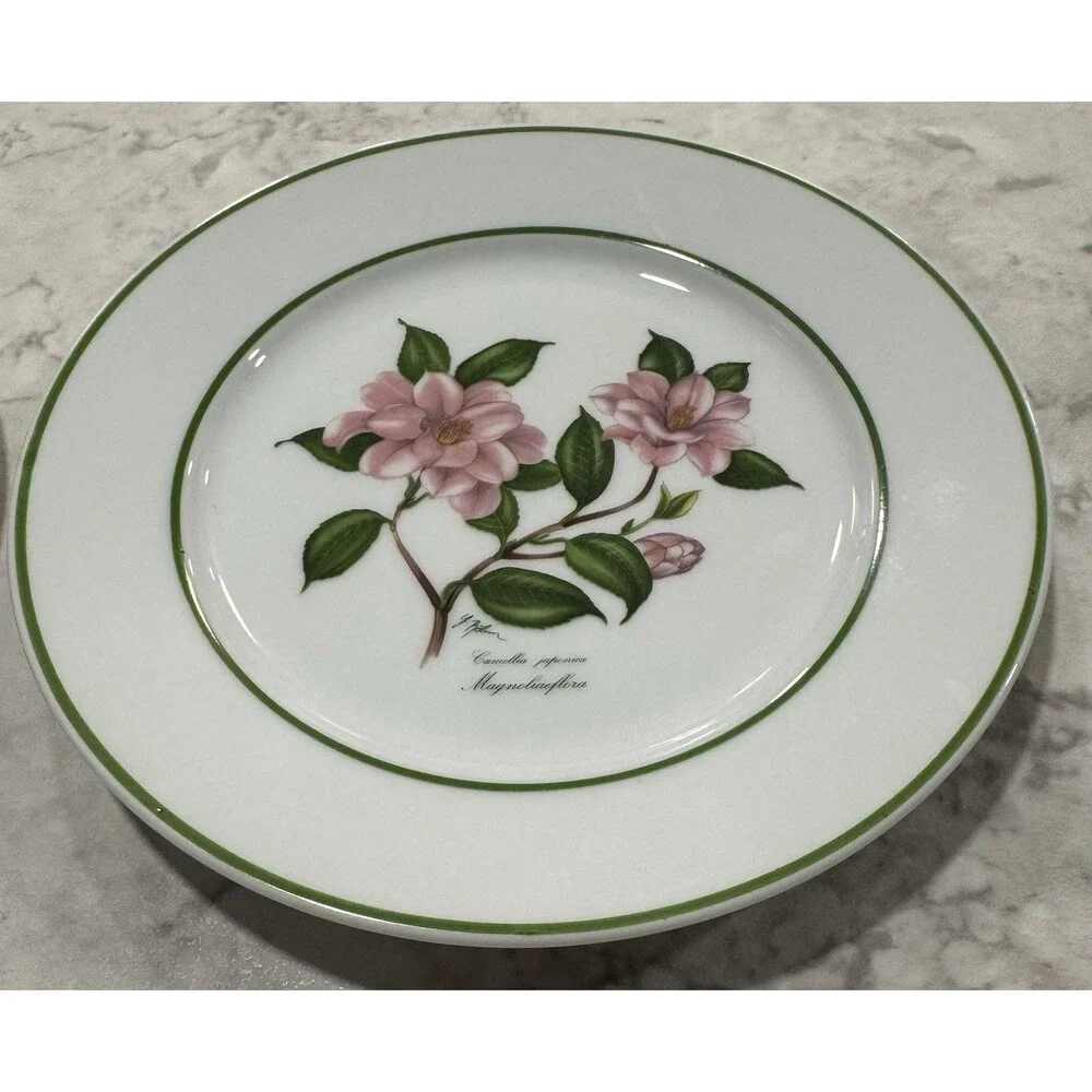 2 JWK Bavaria Western Germany Camellia Japonica Magnolia floral Plates